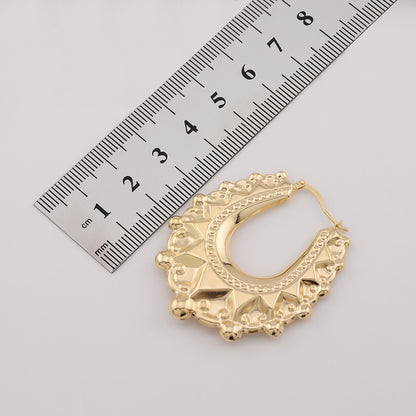 9ct Yellow Gold Large Oval Creole Earrings