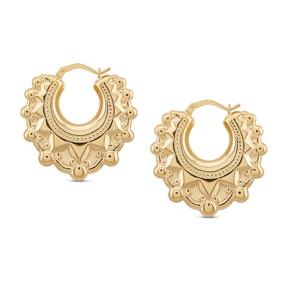9ct Yellow Gold Large Classic Creole Earrings