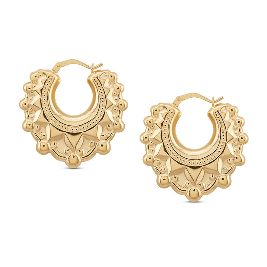 9ct Yellow Gold Large Classic Creole Earrings