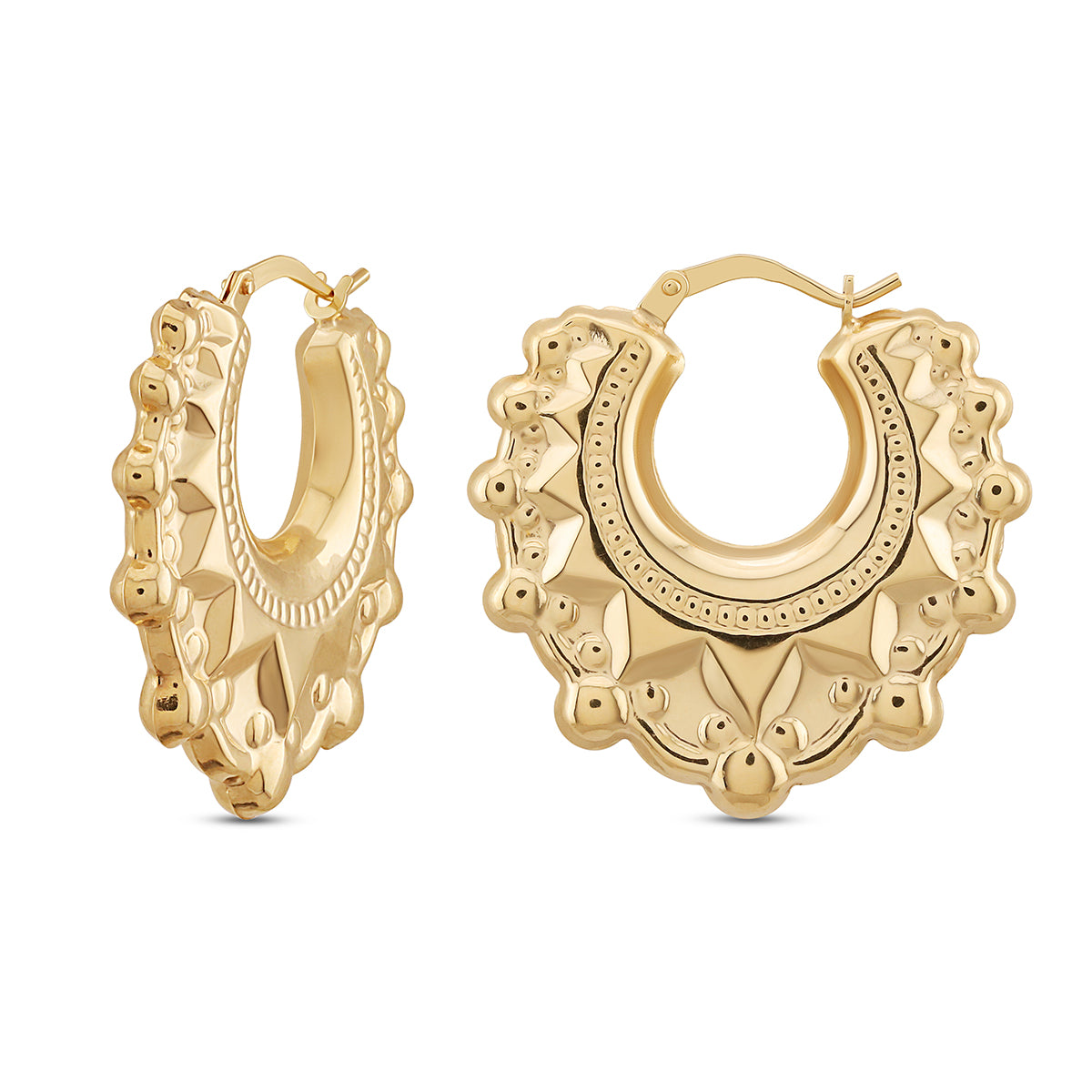 9ct Yellow Gold Large Classic Creole Earrings