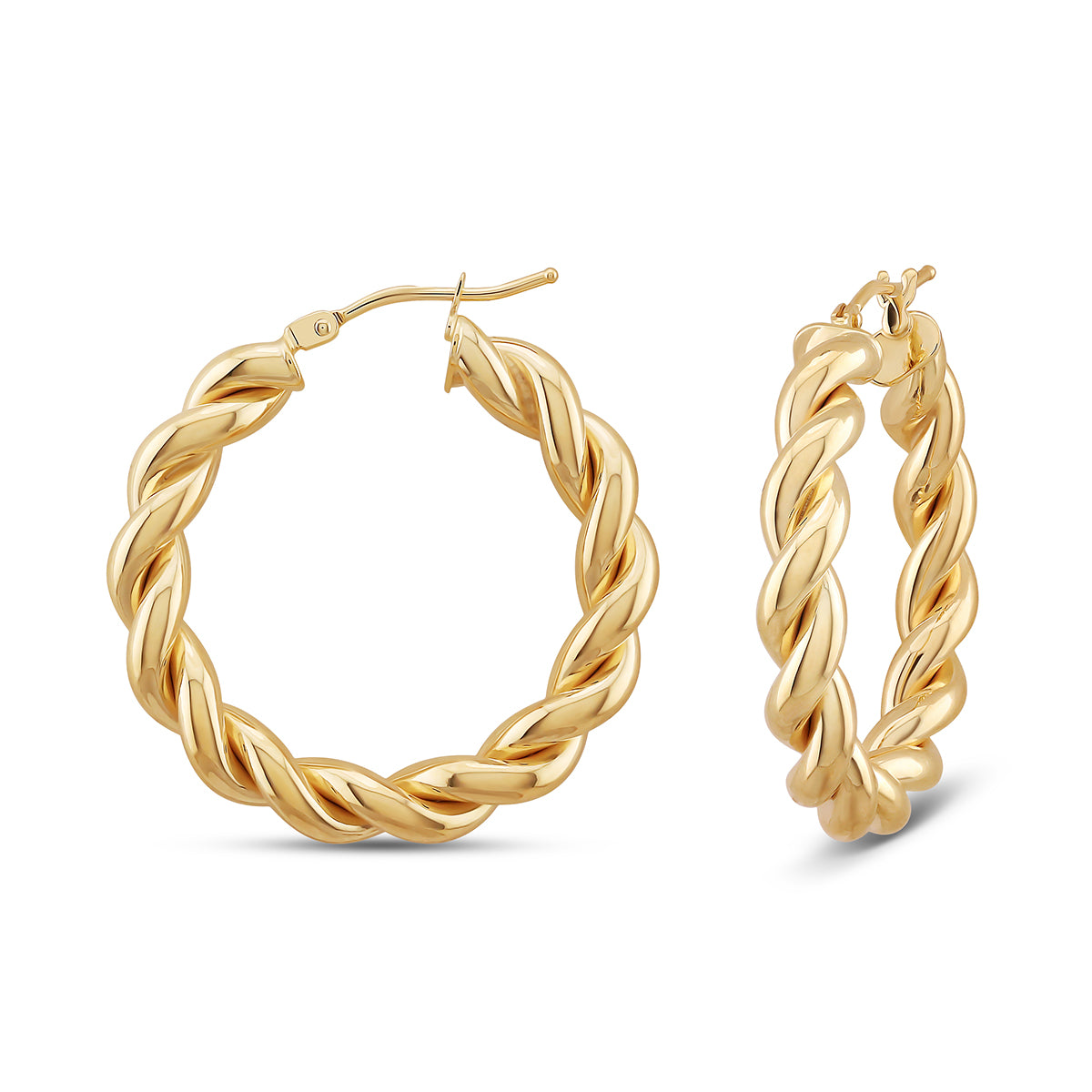 9ct Yellow Gold Small Twisted Hoop Earrings