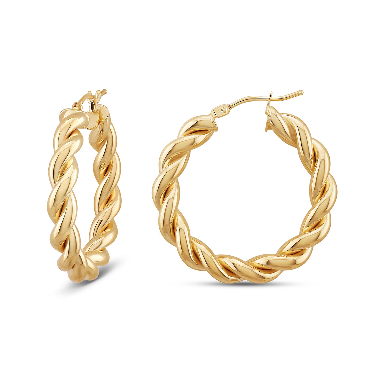 9ct Yellow Gold Small Twisted Hoop Earrings