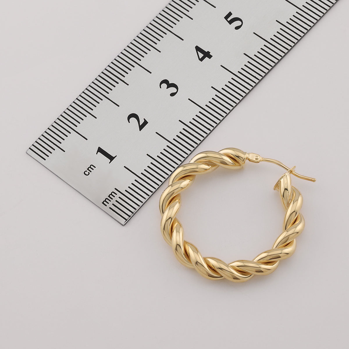 9ct Yellow Gold Small Twisted Hoop Earrings