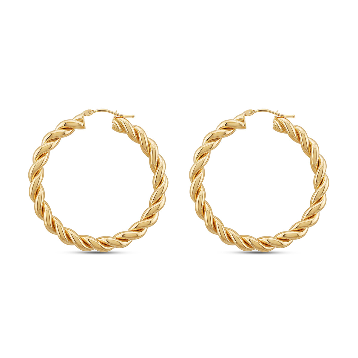 9ct Yellow Gold Large Twisted Hoop Earrings