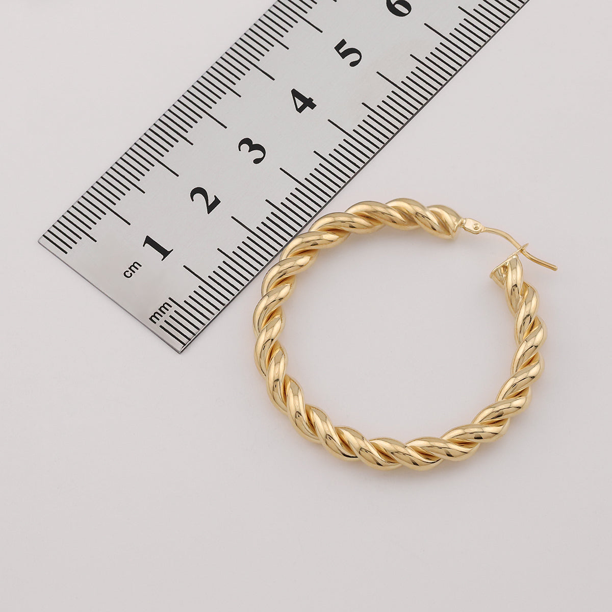 9ct Yellow Gold Large Twisted Hoop Earrings