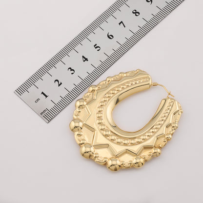 9ct Yellow Gold Extra Large Oval Creole Earrings