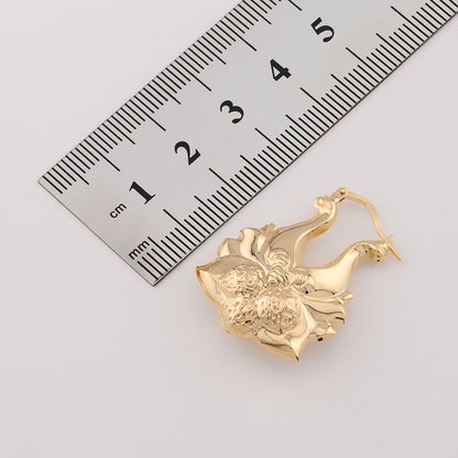 9ct Yellow Gold Strawberry Creole Earrings