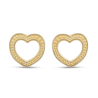 9ct Yellow Gold Small Heart Earrings