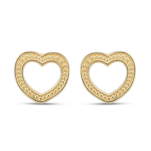 9ct Yellow Gold Small Heart Earrings