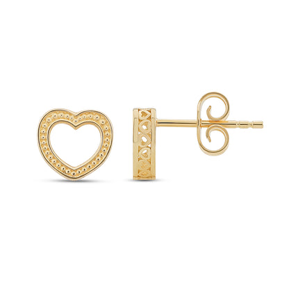 9ct Yellow Gold Small Heart Earrings