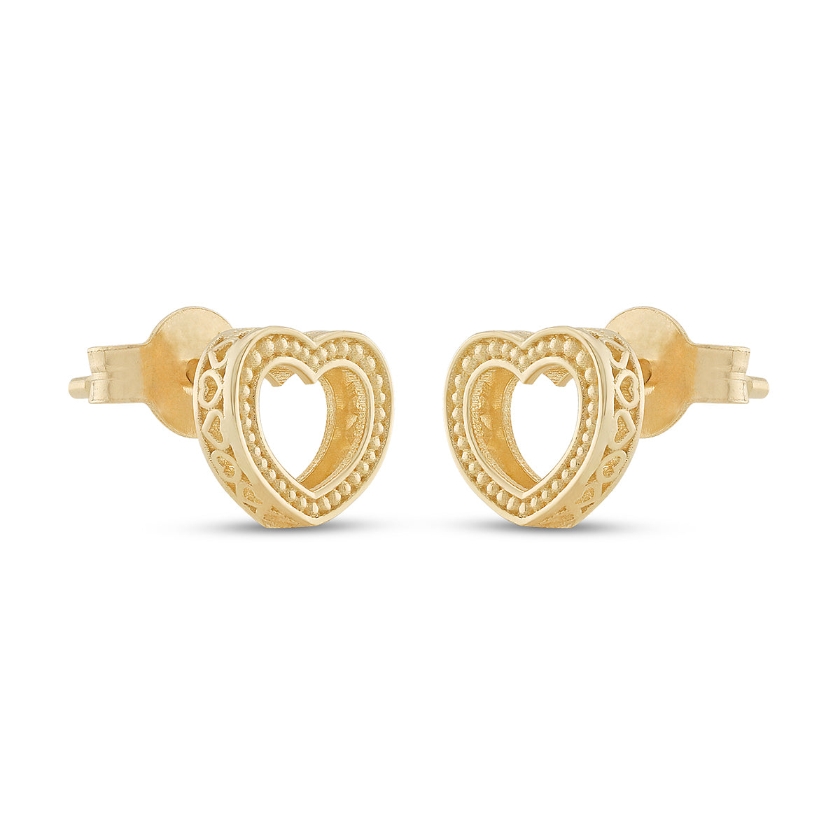 9ct Yellow Gold Small Heart Earrings