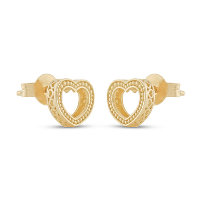 9ct Yellow Gold Small Heart Earrings