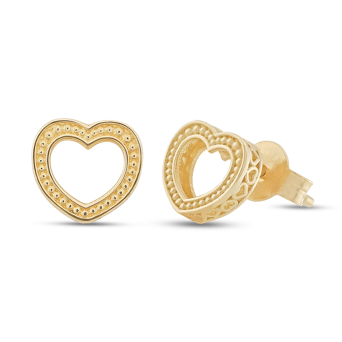 9ct Yellow Gold Small Heart Earrings