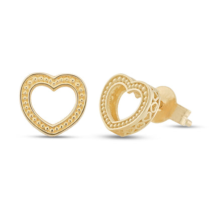 9ct Yellow Gold Small Heart Earrings