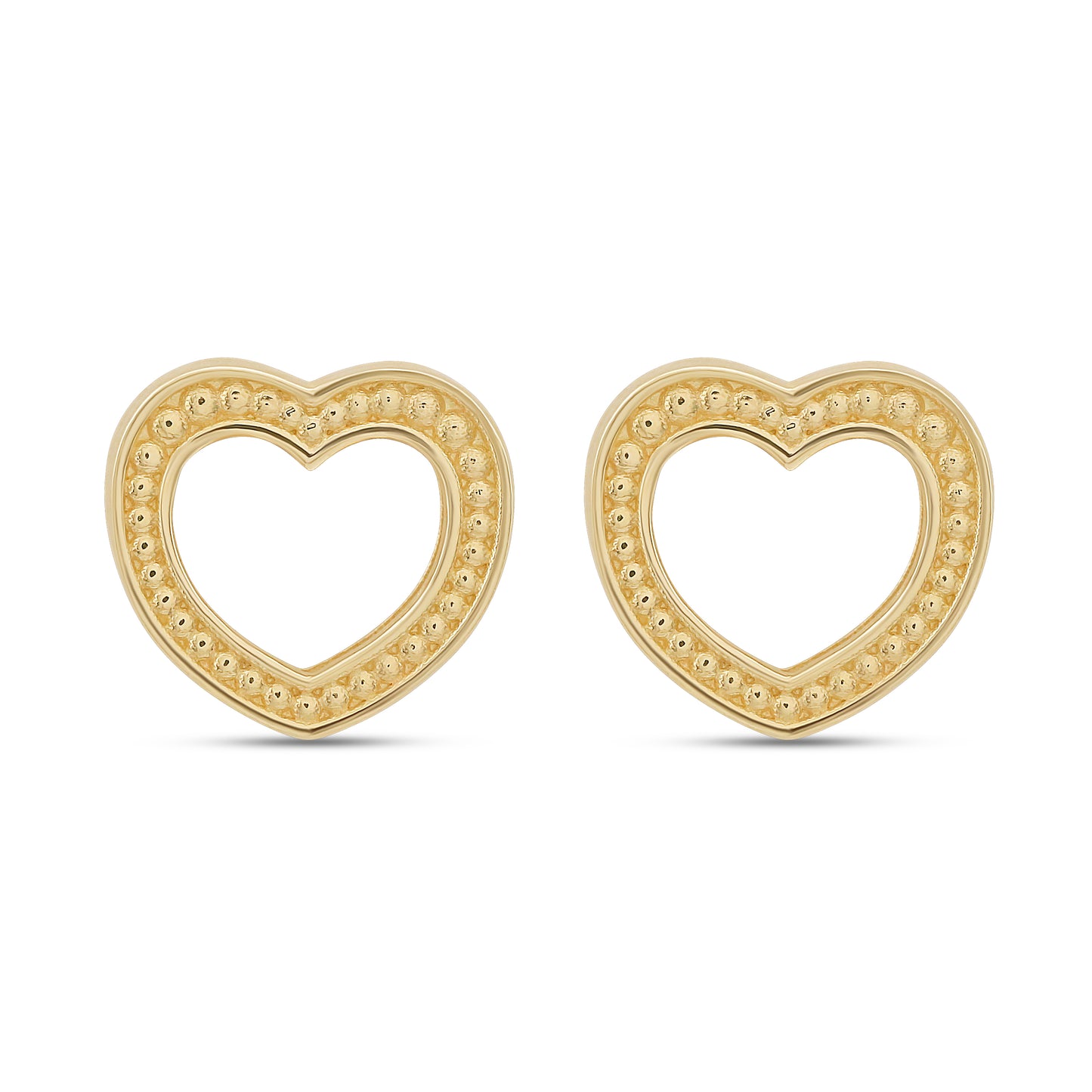 9ct Yellow Gold Large Heart Earrings