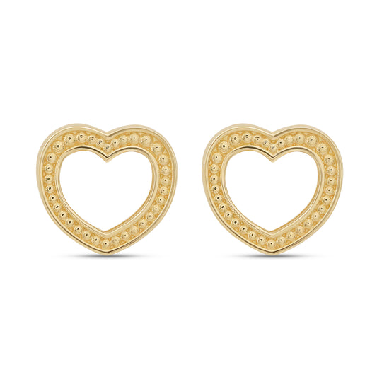 9ct Yellow Gold Large Heart Earrings