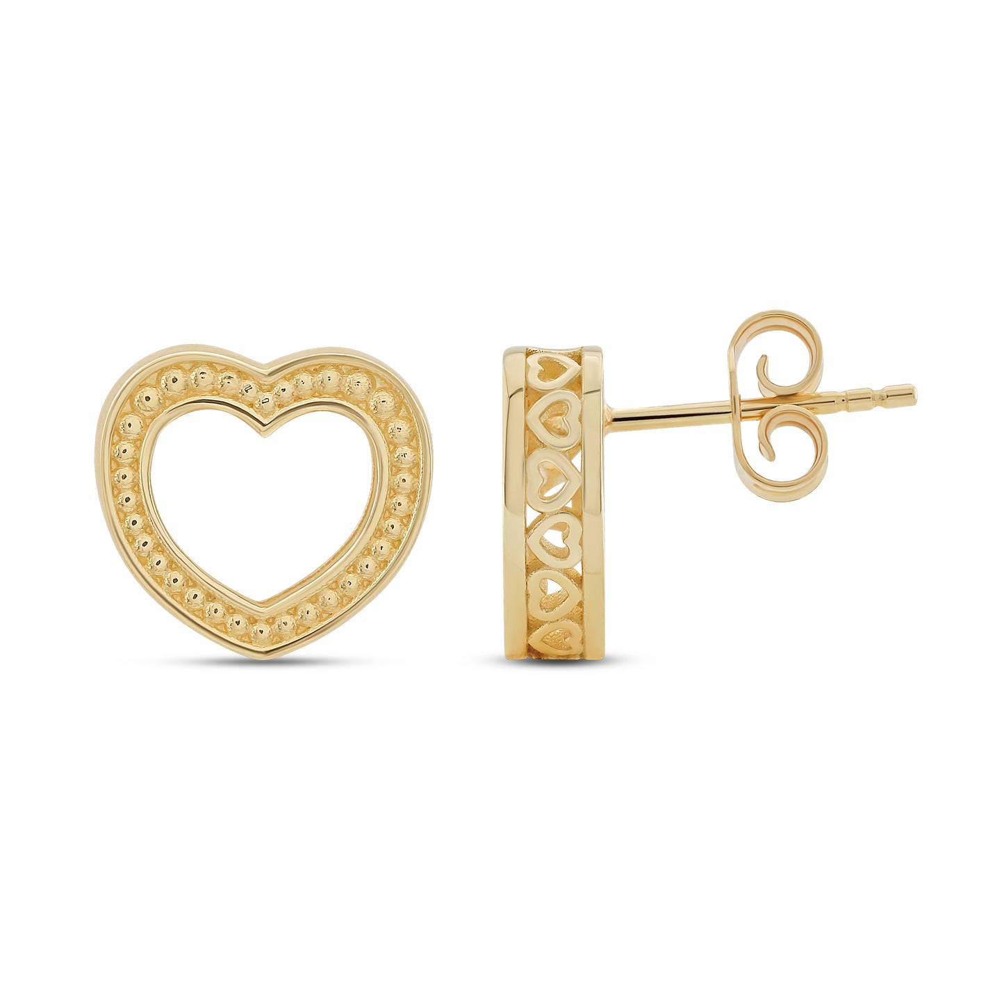 9ct Yellow Gold Large Heart Earrings