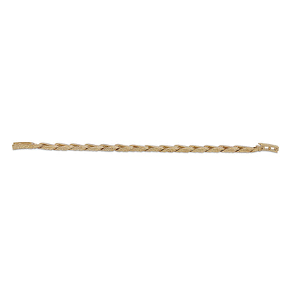 9ct Yellow Gold Textured Bar Bracelet- 8.5"