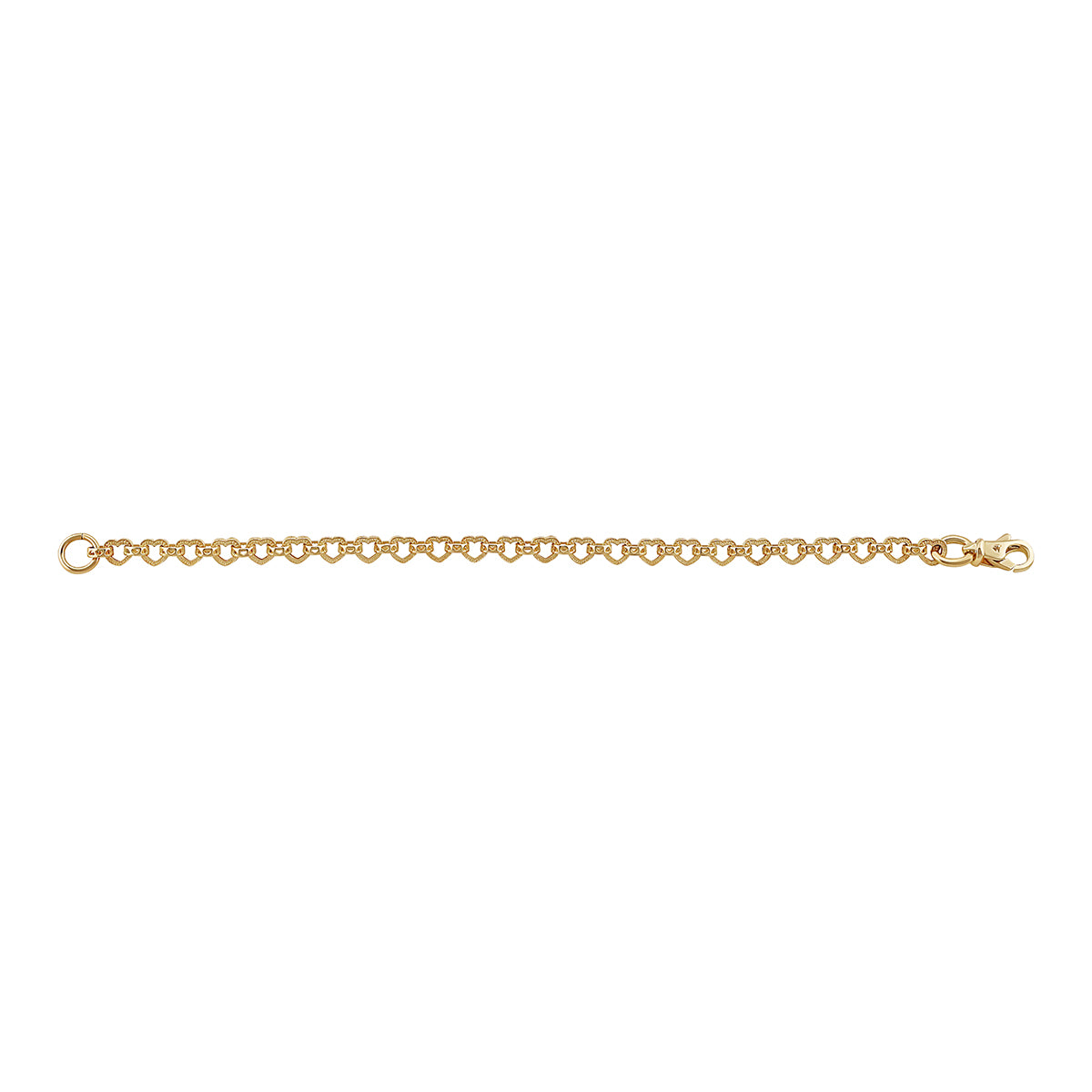 9ct Yellow Gold Small Heart Belcher Bracelet