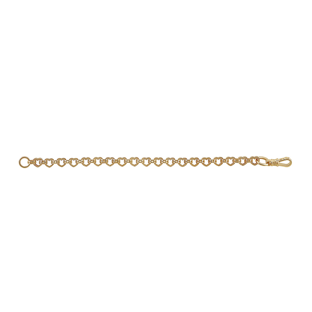 9ct Yellow Gold Medium Heart Belcher Bracelet