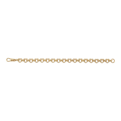 9ct Yellow Gold Large Heart Belcher Bracelet