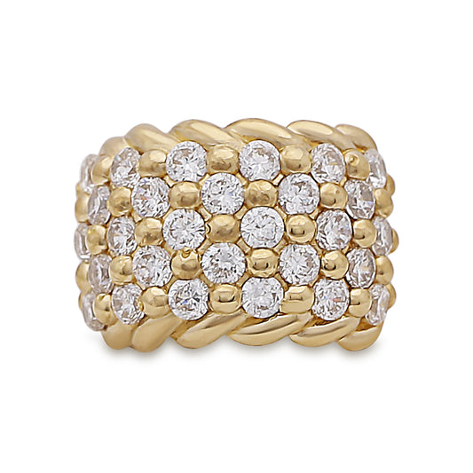 9ct Yellow Gold Gemset 5 Row Keeper Ring