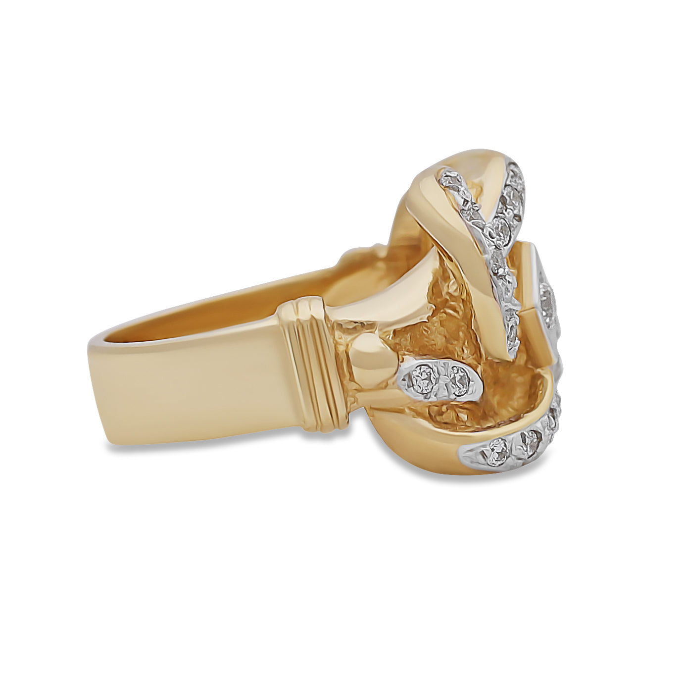 9ct Yellow Gold Cubic Zirconia Knot Ring