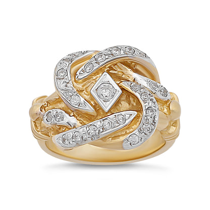 9ct Yellow Gold Cubic Zirconia Knot Ring