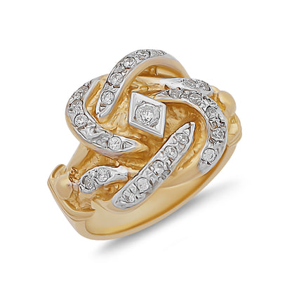 9ct Yellow Gold Cubic Zirconia Knot Ring