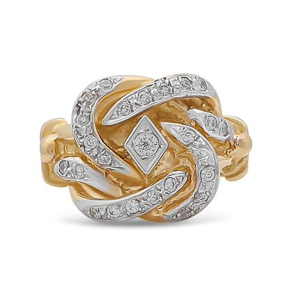 9ct Yellow Gold Cubic Zirconia Knot Ring