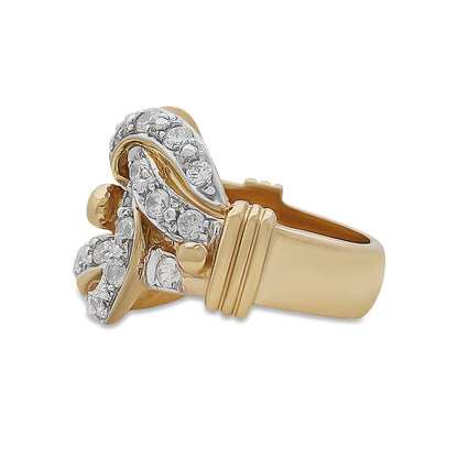 9ct Yellow Gold CZ Gents Knot Ring