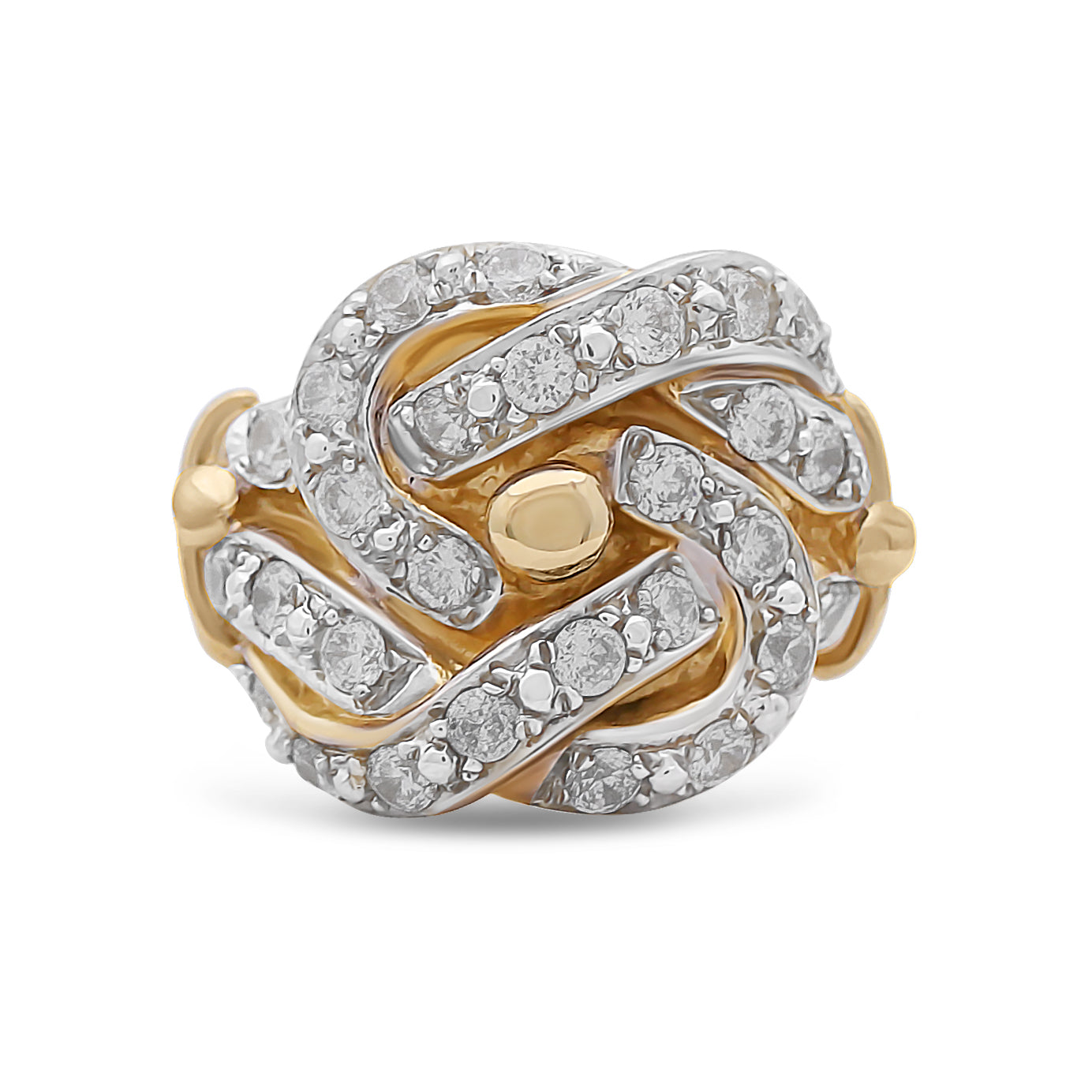 9ct Yellow Gold CZ Gents Knot Ring