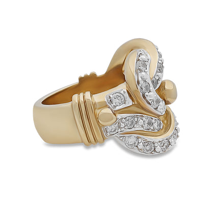 9ct Yellow Gold CZ Knot Ring