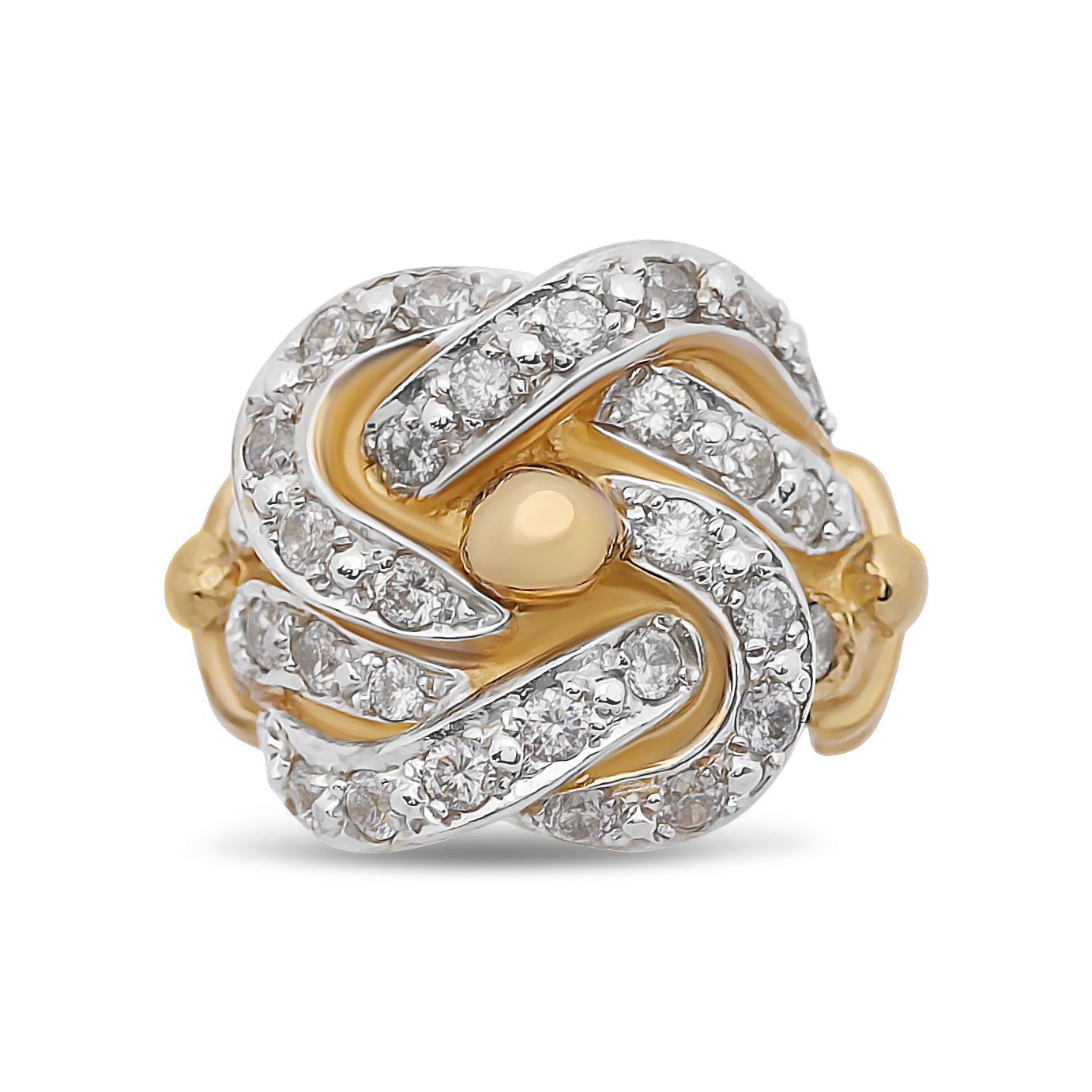 9ct Yellow Gold CZ Knot Ring