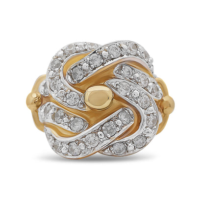 9ct Yellow Gold CZ Large Knot Ring