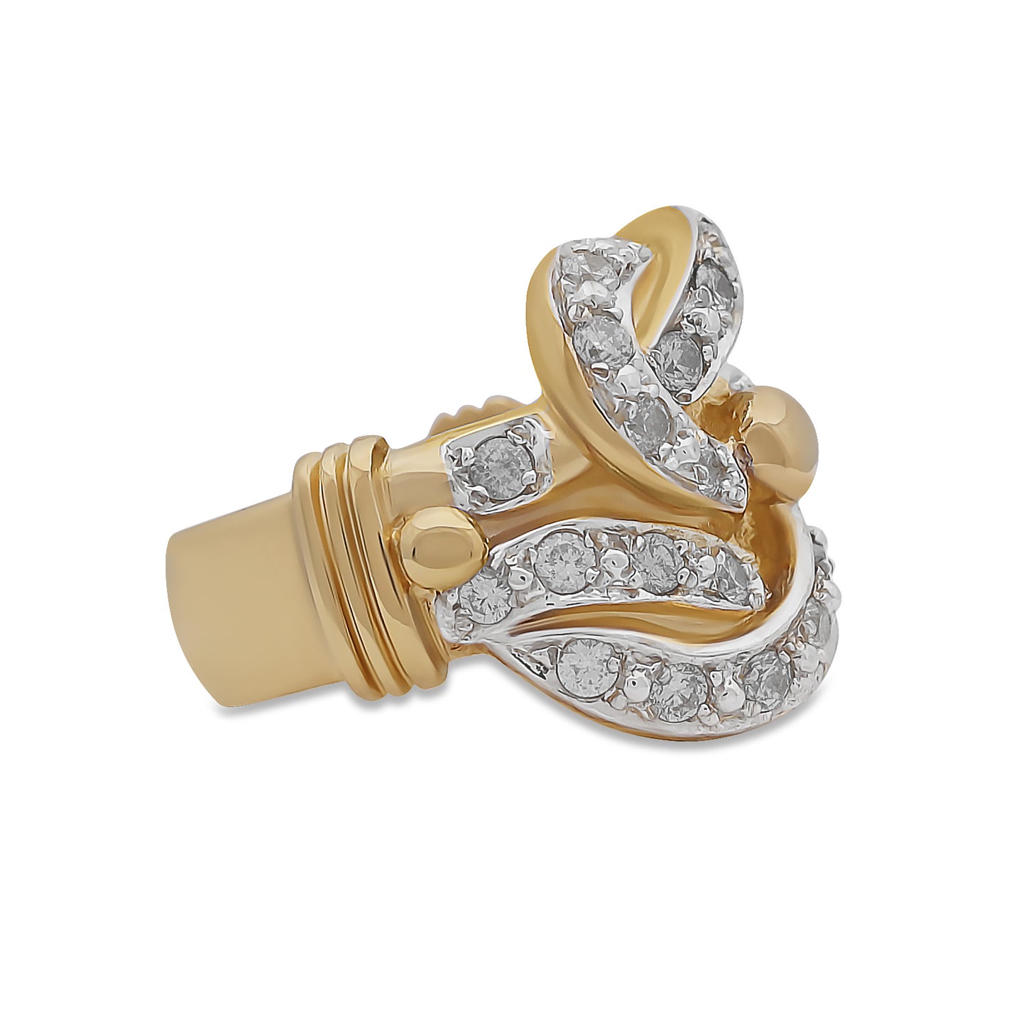 9ct Yellow Gold CZ Large Knot Ring