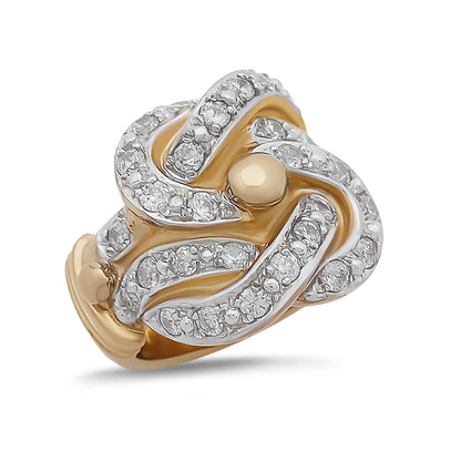 9ct Yellow Gold CZ Large Knot Ring