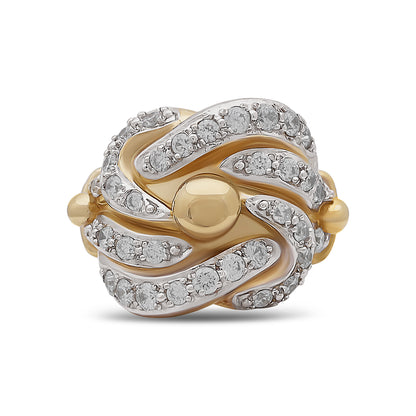 9ct Yellow Gold CZ Extra Large Knot Ring