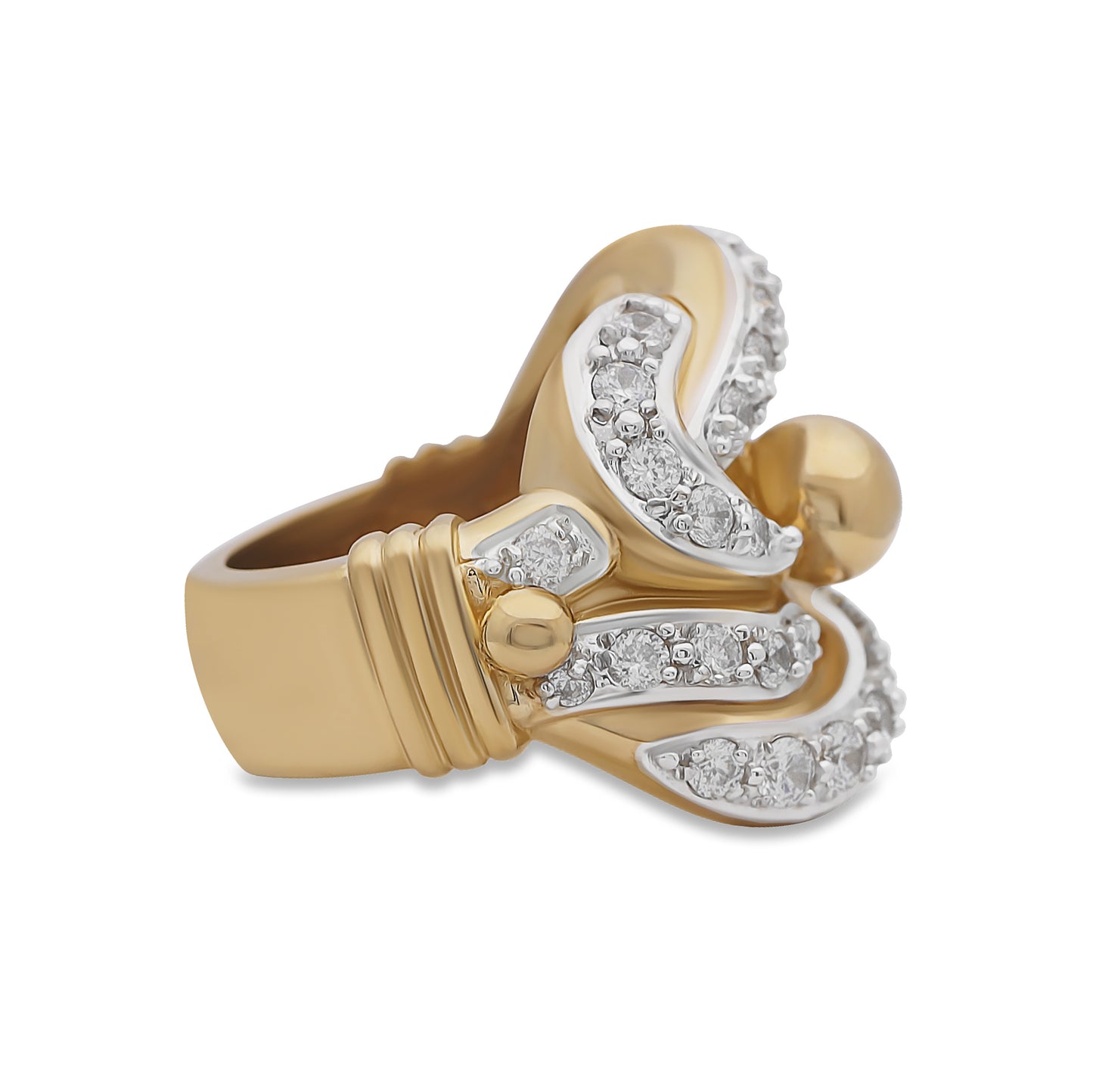 9ct Yellow Gold CZ Extra Large Knot Ring