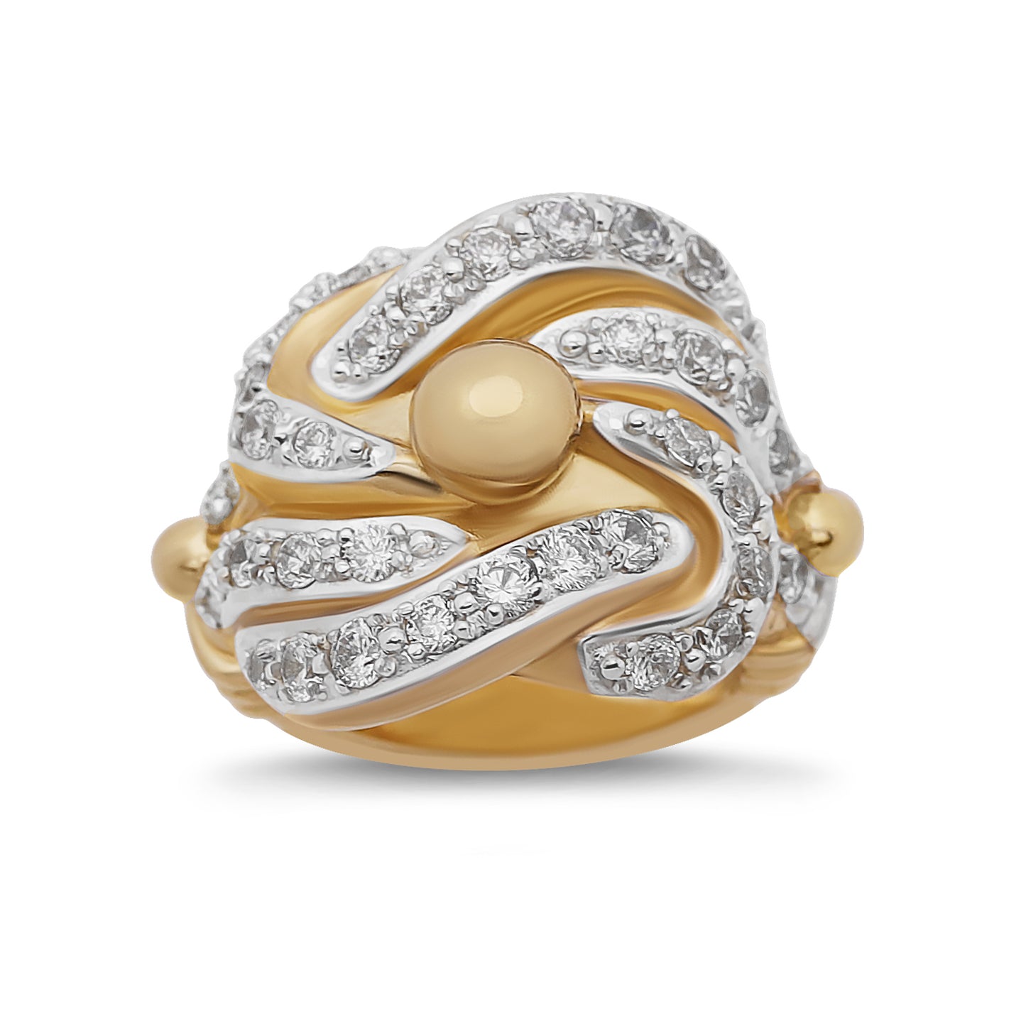 9ct Yellow Gold CZ Extra Large Knot Ring