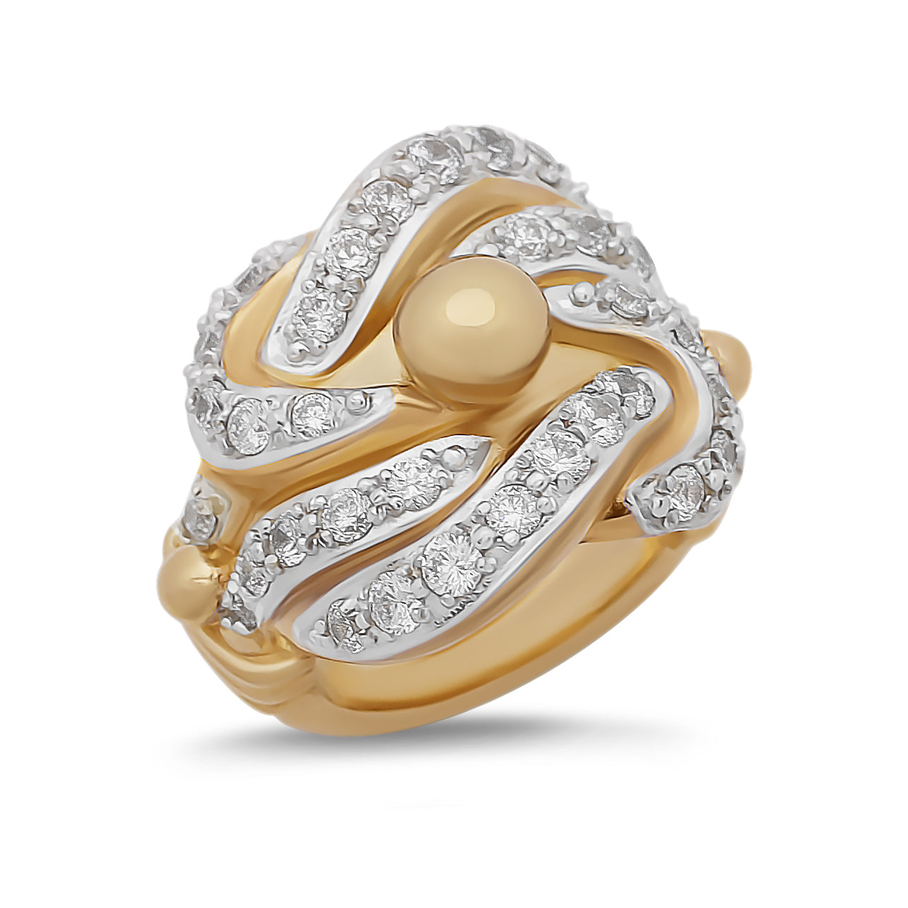 9ct Yellow Gold CZ Extra Large Knot Ring