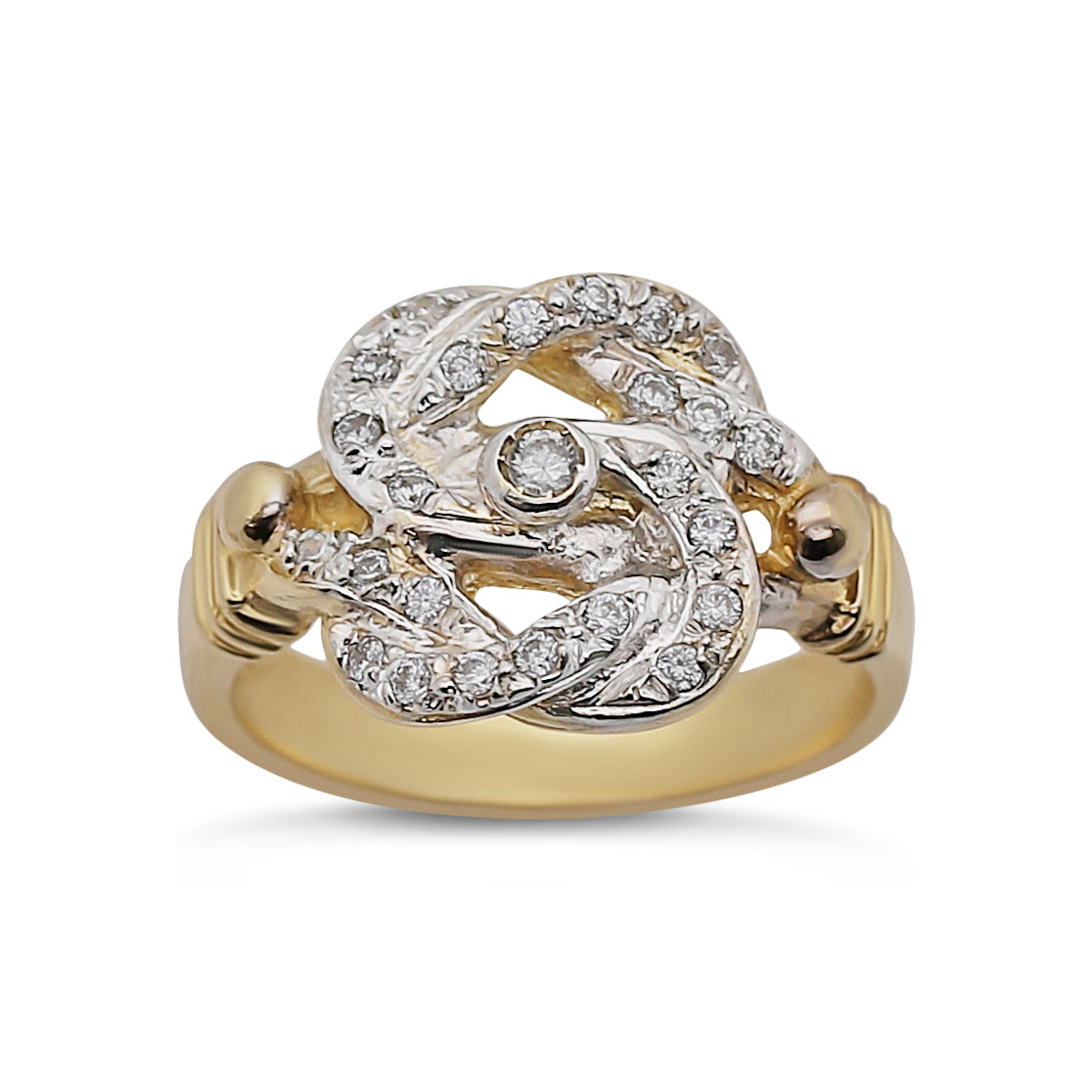 9ct Yellow Gold CZ Small Knot Ring