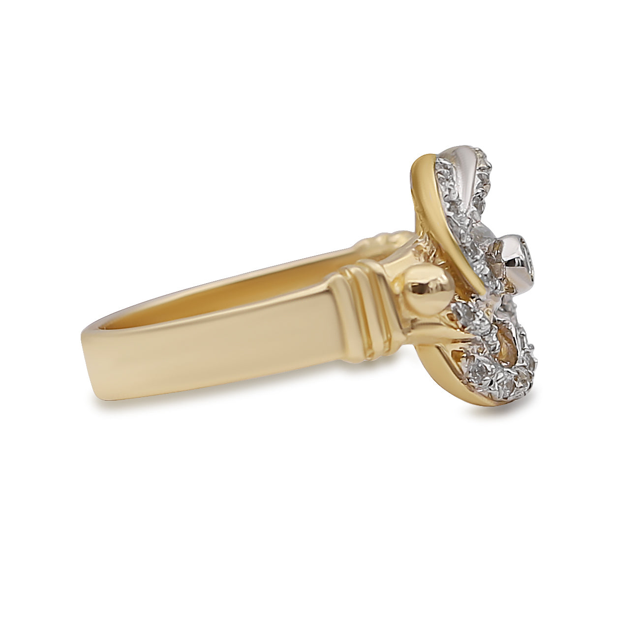 9ct Yellow Gold CZ Small Knot Ring