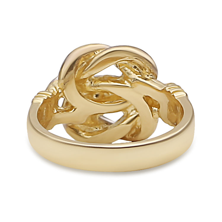 9ct Yellow Gold CZ Small Knot Ring