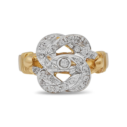 9ct Yellow Gold CZ Extra Small Knot Ring