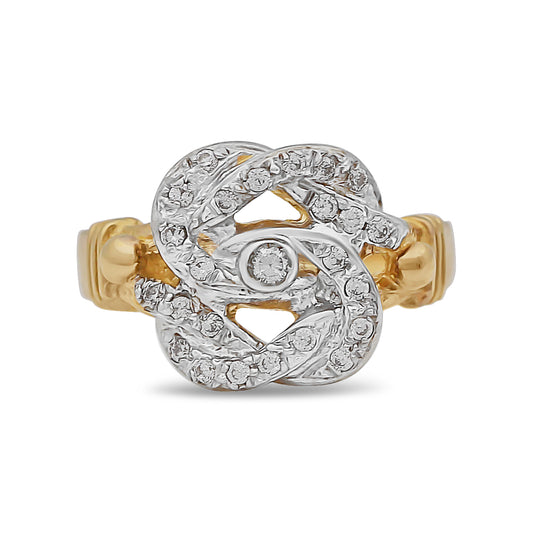 9ct Yellow Gold CZ Extra Small Knot Ring