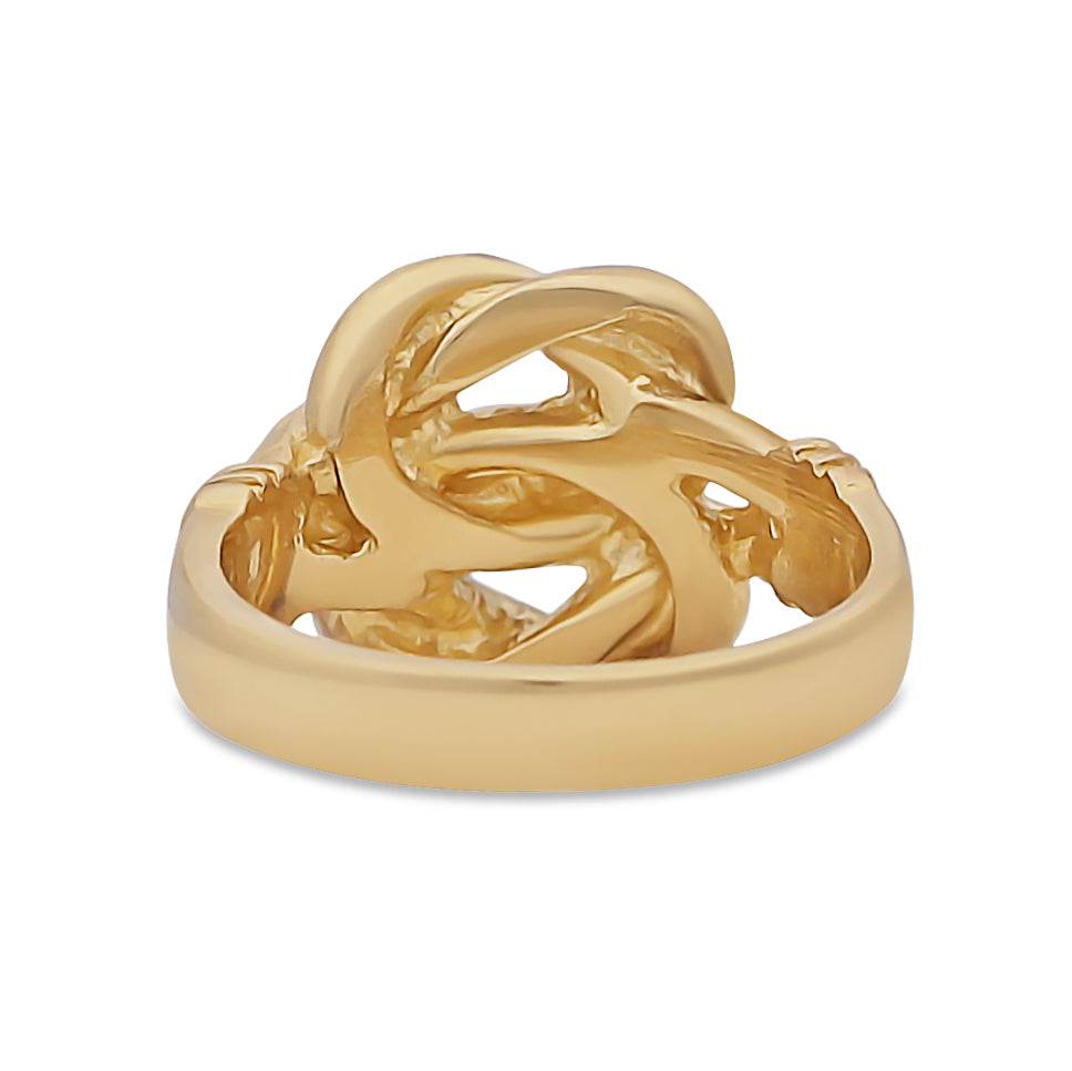 9ct Yellow Gold CZ Extra Small Knot Ring