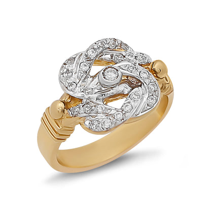 9ct Yellow Gold CZ Extra Small Knot Ring