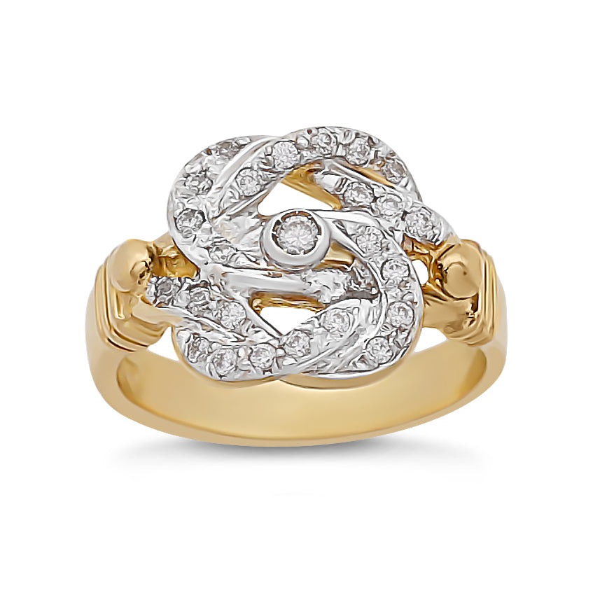 9ct Yellow Gold CZ Extra Small Knot Ring