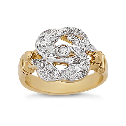 9ct Yellow Gold CZ Extra Small Knot Ring